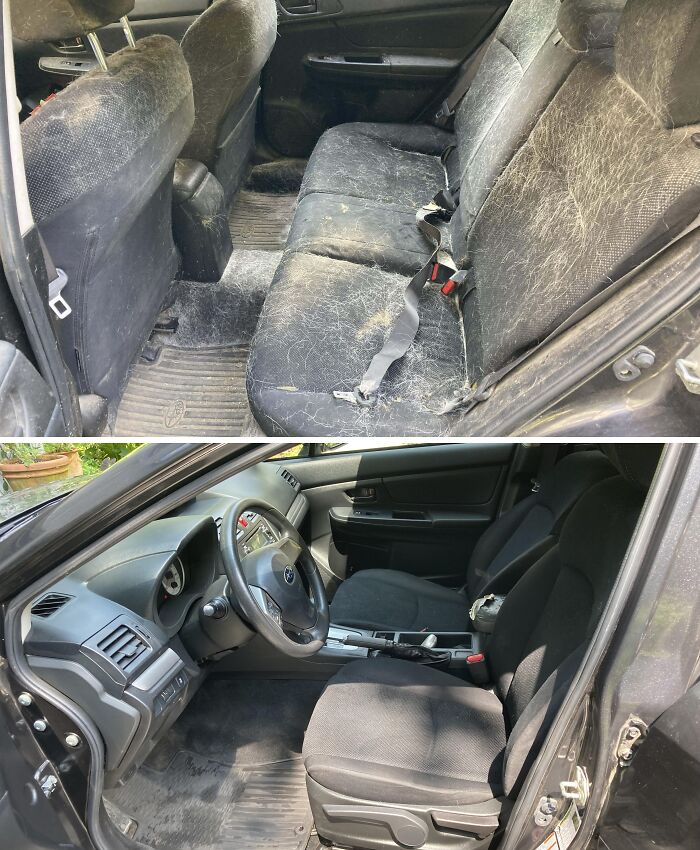 Uno de los coches más sucios que he lavado. La señora (de 86 años) fue muy dulce y me dio 100 dólares de propina