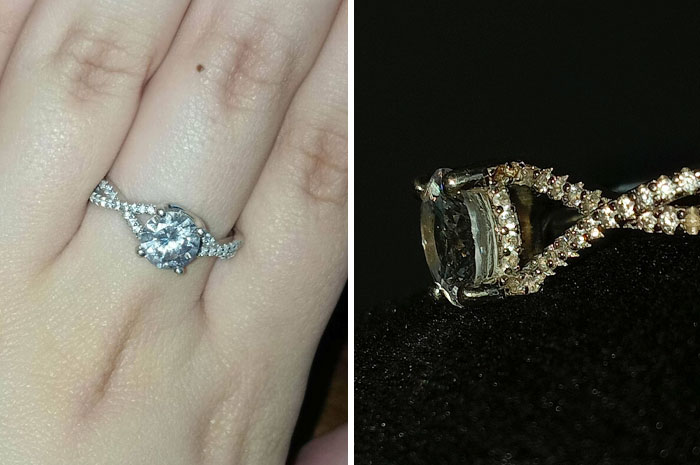 Compré este anillo en mi cumpleaños y 9 piedras se cayeron en sólo 48 horas de uso. La piedra central también está suelta