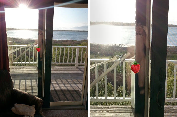 Tomé esta foto del hermoso amanecer en nuestro Bed and Breakfast, hace años, durante nuestra luna de miel. No la miré de cerca y se la envié a toda nuestra familia. Nada dice "Bienvenido a la Familia" como una foto como esta