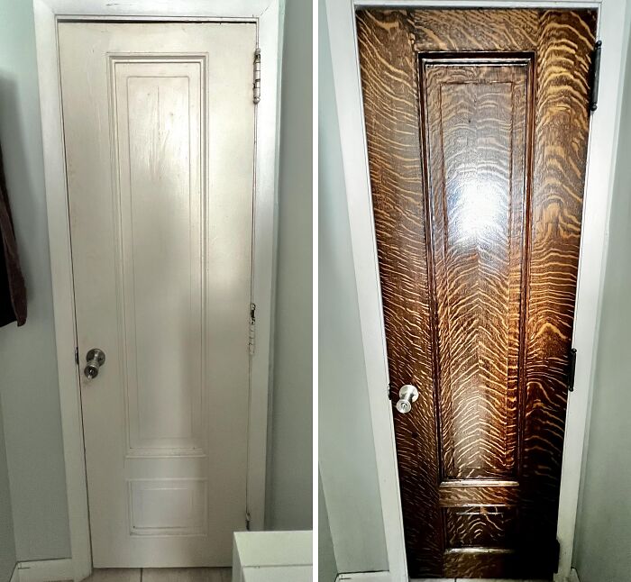 Esta vieja puerta recuperó su antiguo esplendor