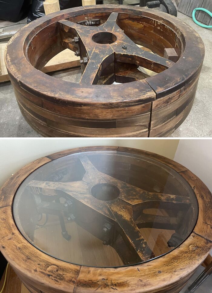Volante de inercia de 100 años reutilizado