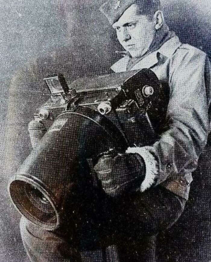 Cámara Kodak K-24, que usaban los estadounidenses para tomar fotografías aéreas durante la Segunda Guerra Mundial
