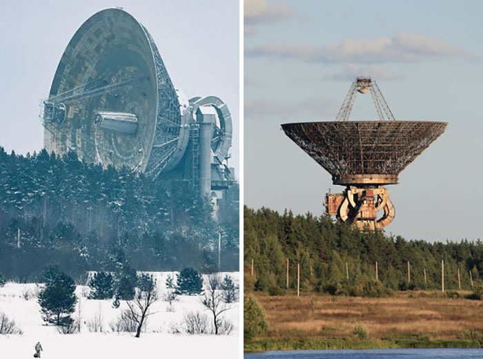 El radiotelescopio Kalyazin Rt-64 en Rusia. Construido en la URSS para misiones robóticas a Venus y Marte, sigue operativo en la actualidad.