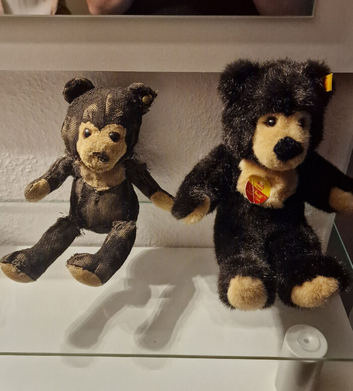 Mi osito de peluche que tuve durante más de 30 años y uno como nuevo