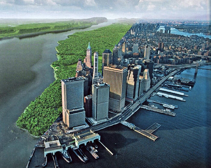 Manhattan antes de la llegada de los colonos y tal como es hoy