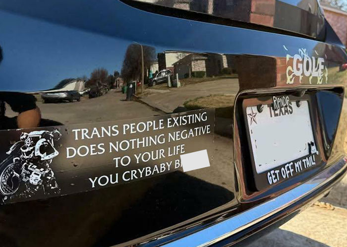 Que existan las personas trans no ocasiona nada negativo en tu vida, z*rra llorona