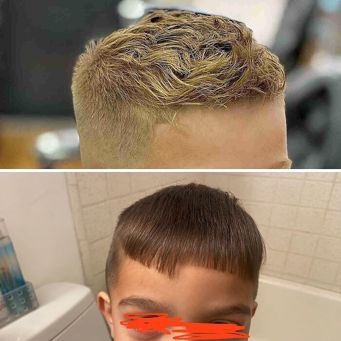 La foto que le enseñamos al estilista y lo que mi hijo consiguió en realidad