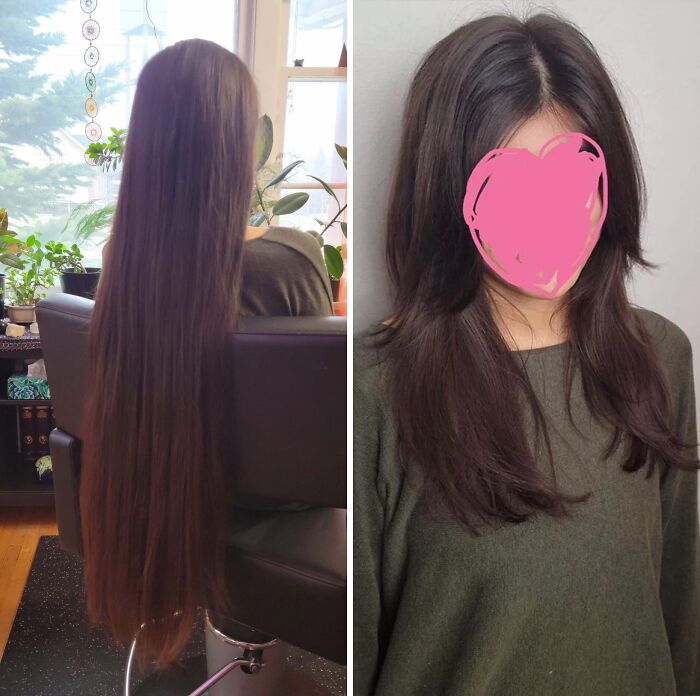 Antes y después de un cambio de look mostrando cómo un buen corte de pelo puede transformar tu rostro.