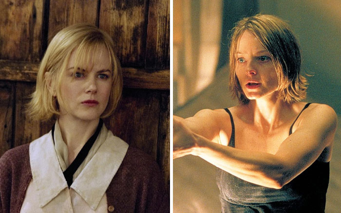 Dos actrices en escenas de películas, ilustrando el tema de actores reemplazados.