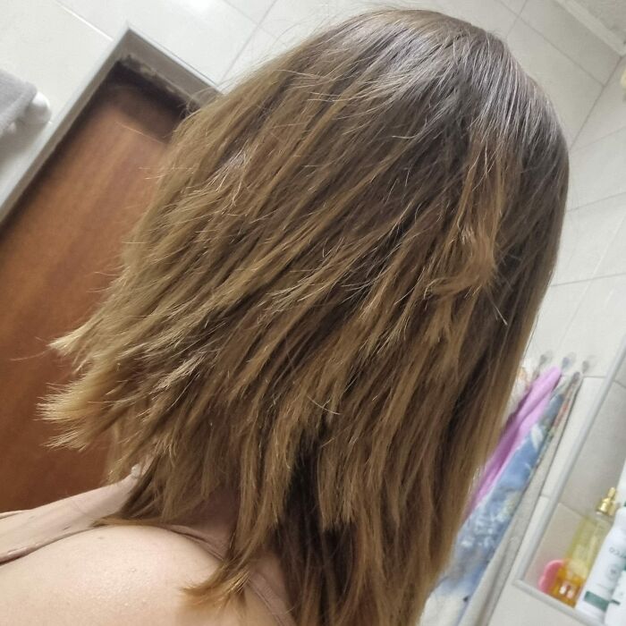 Tenía el pelo mucho más largo. Todo lo que pedí fue algunas capas y mantener la longitud tanto como sea posible.