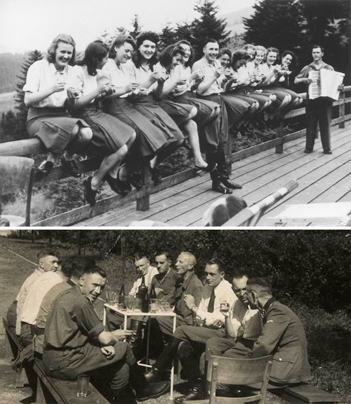 Personas en reuniones sociales al aire libre que parecen normales pero tienen historias inquietantes detrás.