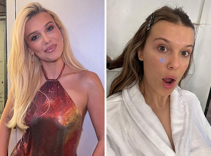 Celebridades mostrando sus fotos sin maquillaje, revelando su aspecto natural y sorprendente ante la cámara.