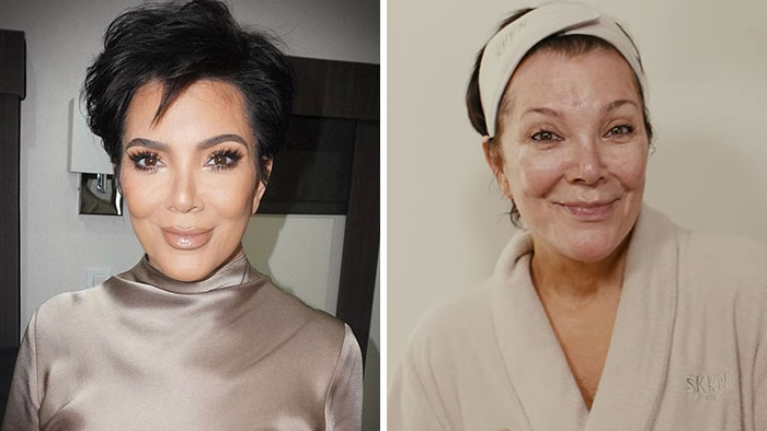 Celebridades mostrando fotos sin maquillaje, revelando un aspecto natural y sorprendente en imágenes antes y después.