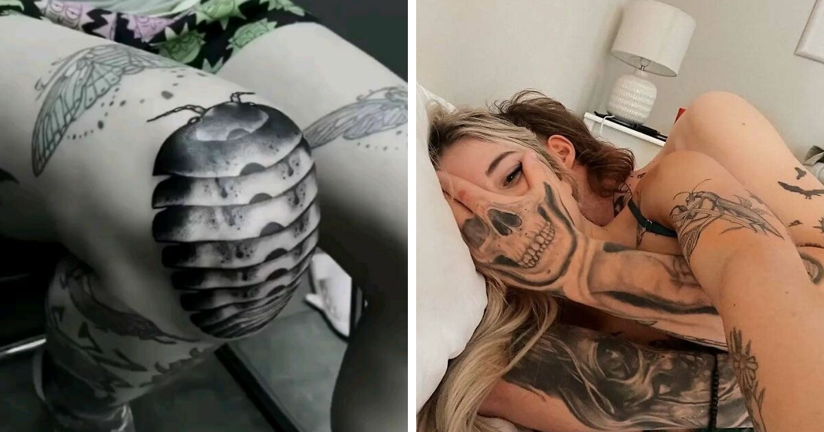 Tatuajes creativos y extremos en piernas y brazos, dos personas que decidieron hacerse tatuajes desde lo gracioso hasta lo terrible.