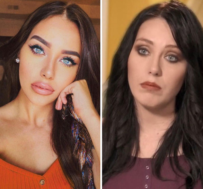 Comparación Instagram vs realidad con dos mujeres, una con maquillaje brillante y otra en una expresión natural mostrando verdad tras fotos.