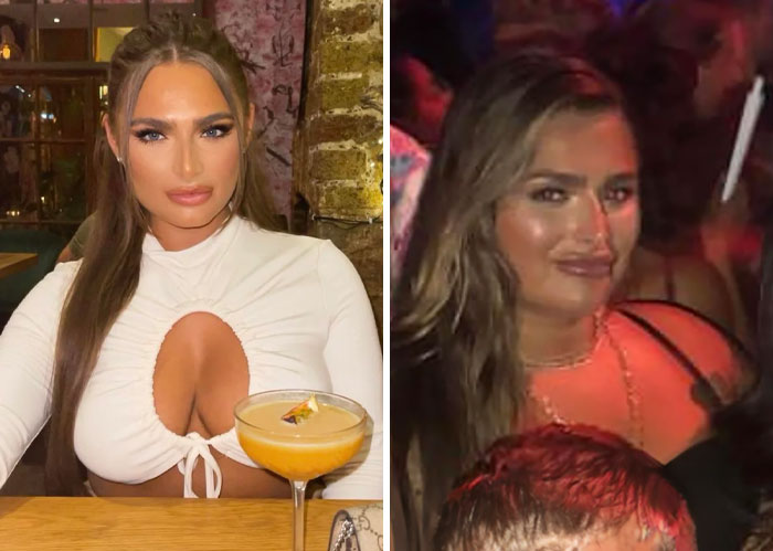 Mujer mostrando contraste entre Instagram y realidad en dos fotos, ilustrando la verdad tras las imágenes sociales.