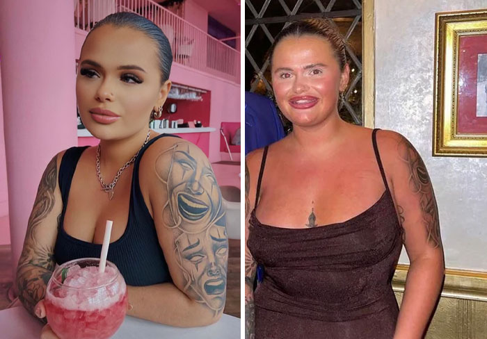 Comparativa de Instagram vs realidad mostrando la diferencia entre una foto editada y la imagen natural sin filtros.