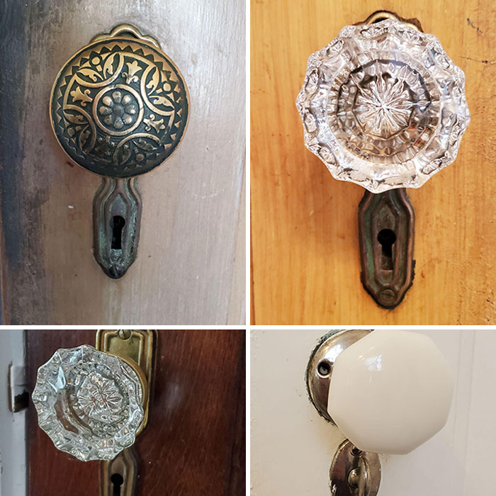 Comparaciones increíbles de pomos de puertas antiguos y modernos mostrando una nueva perspectiva temporal.