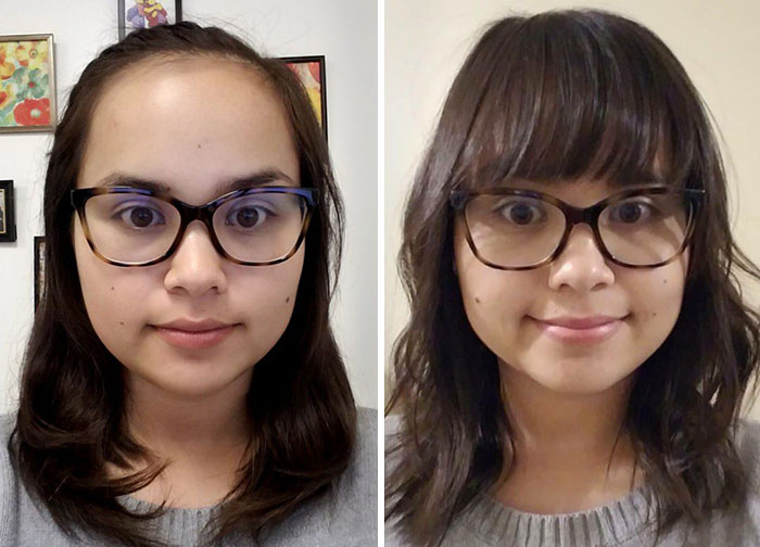Mujer con gafas mostrando pequeños cambios de apariencia con nuevo peinado que marcan la diferencia en su estilo.