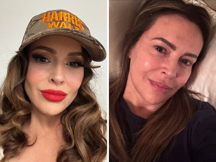 Mujer famosa con y sin maquillaje en fotos que muestran su aspecto natural y sin retoques.