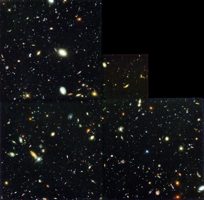 Imagen del espacio profundo con galaxias y estrellas que transmite una sensación aterradora e inquietante.