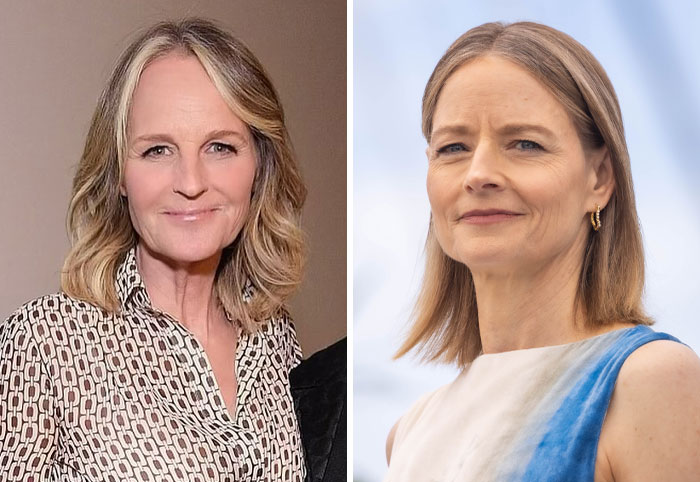 Dos celebridades en un montaje lado a lado mostrando su gran parecido físico como famosos similares.