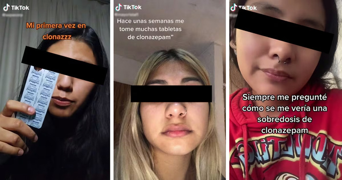 Tres jóvenes en TikTok cuentan experiencias peligrosas con sobredosis de clonazepam en retos fatales que terminaron en tragedias reales.