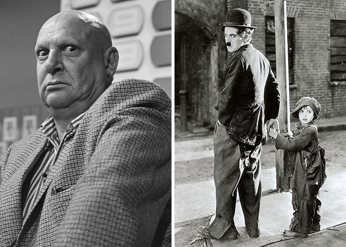 Actores famosos en escenas clásicas del cine, representando iconos del entretenimiento y celebridades en desgracia.