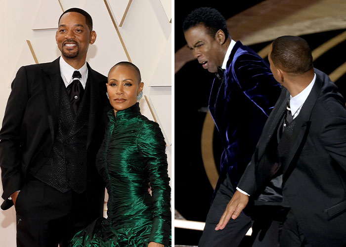 Will Smith y Jada Pinkett Smith en evento formal junto a momento polémico de Will Smith, celebridades que cayeron en desgracia.