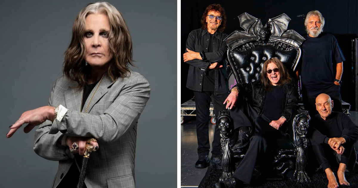 Ozzy Osbourne y miembros de Black Sabbath posando juntos, compartiendo declaraciones emotivas sobre su legado musical.