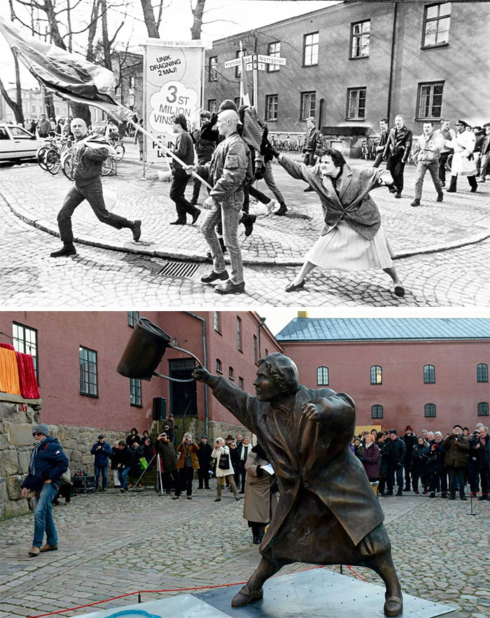Protesta histórica y estatua conmemorada capturan datos e historias interesantes de todo el mundo.