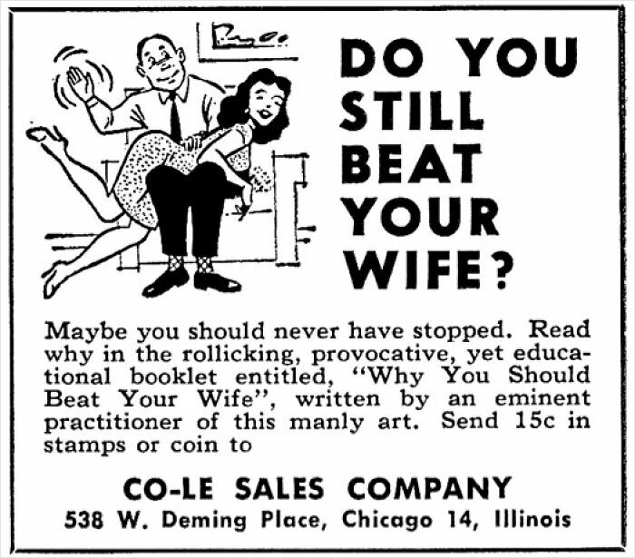 Anuncio vintage polémico que refleja las normas culturales cambiantes en la historia de la publicidad antigua.
