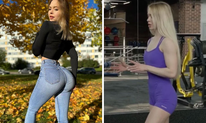 Mujer joven posando en exteriores y entrenando en gimnasio, momentos que reflejan la realidad en Instagram colapsada.
