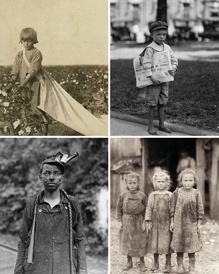 Niños trabajando e infancia en hechos históricos poco conocidos del pasado en fotografías en blanco y negro. Niños trabajando e infancia en hechos históricos poco conocidos del pasado en fotografías en blanco y negro.