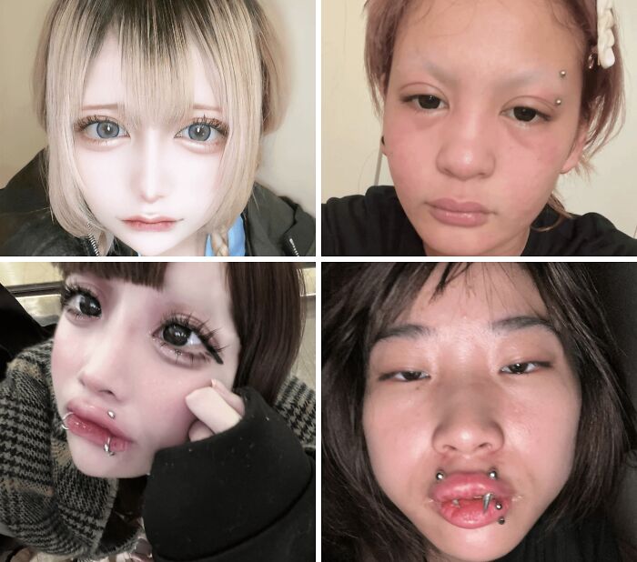 Personas con fotos falsas fuera de la realidad tratando de engañar con apariencia poco creíble.