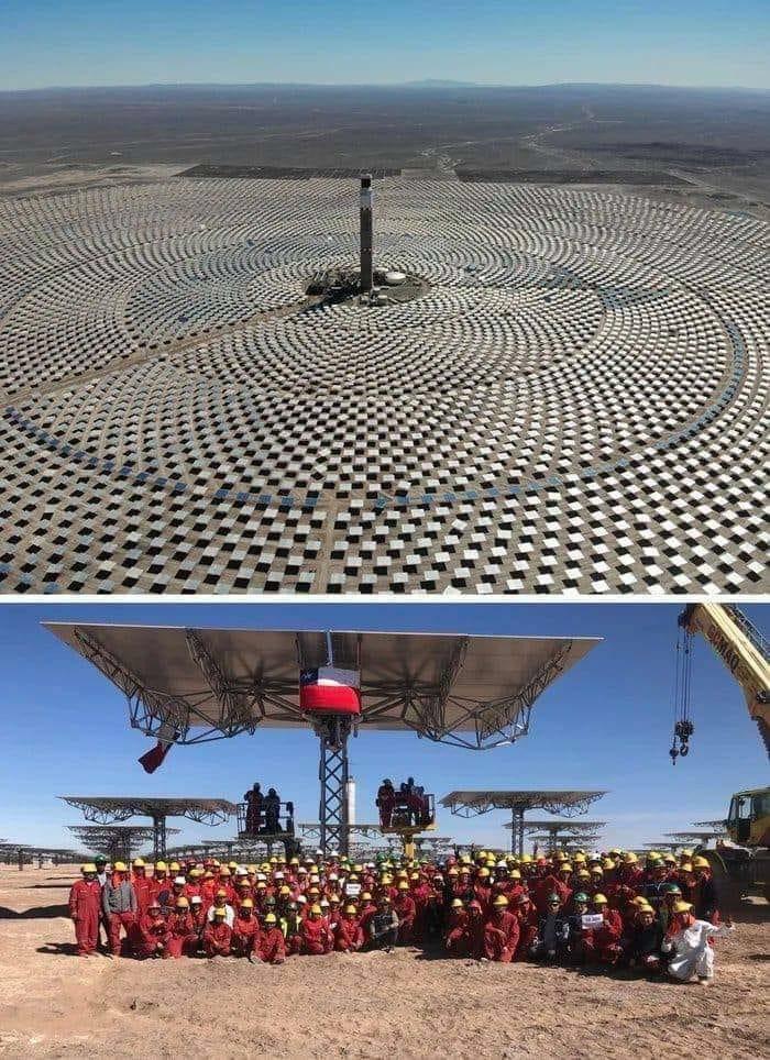Solar Power Station In Chile With One Cell For Scale