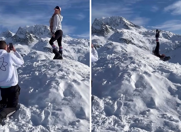 Influencers en la nieve cometiendo errores divertidos que causan risas en todo el mundo.