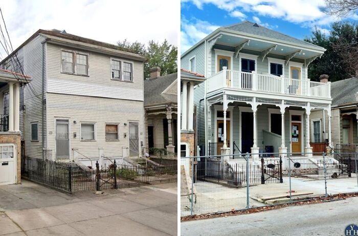 Casa histórica restaurada con detalles arquitectónicos originales y fachada renovada que refleja su gloria histórica.