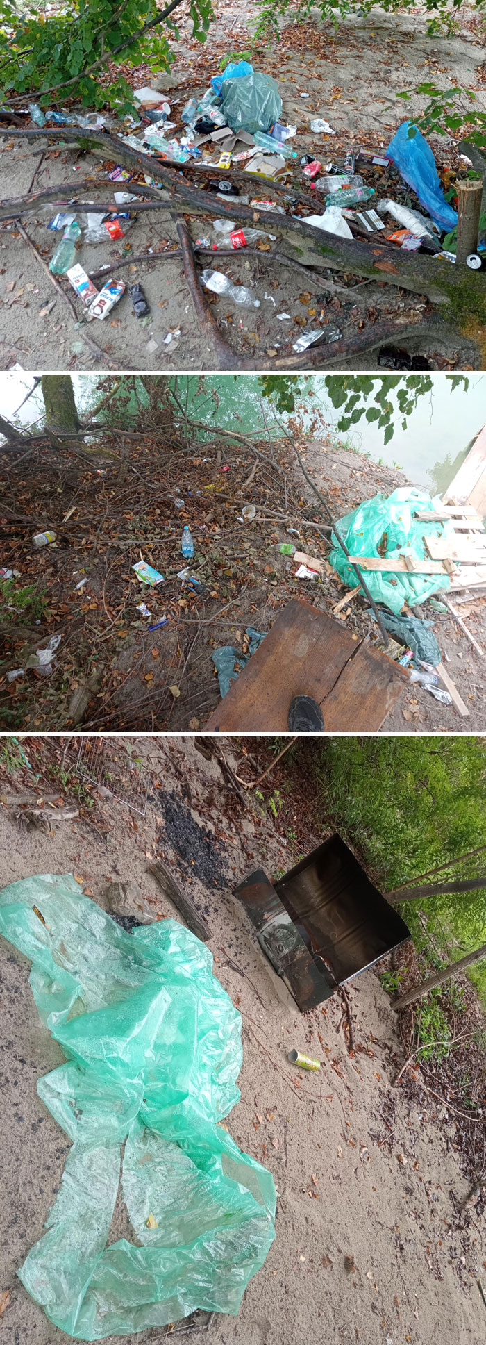 Basura y contaminación en área natural mostrando acciones irresponsables y comportamiento incorrecto expuesto.