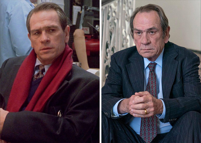 Actor antes y después de su transformación impactante, mostrando cambios sorprendentes en su apariencia facial y estilo personal.